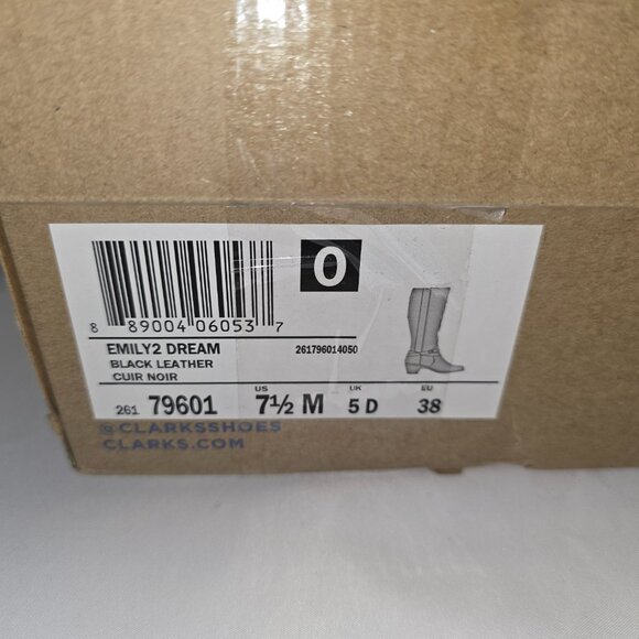 Clarks Emily 2 Dream Black Leather Knee High Boots, Women's Size 7.5M, NIB - Picture 8 of 8
